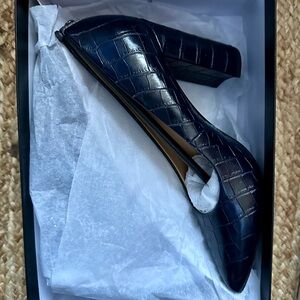 Nine West Black Croc-Patterned Heels